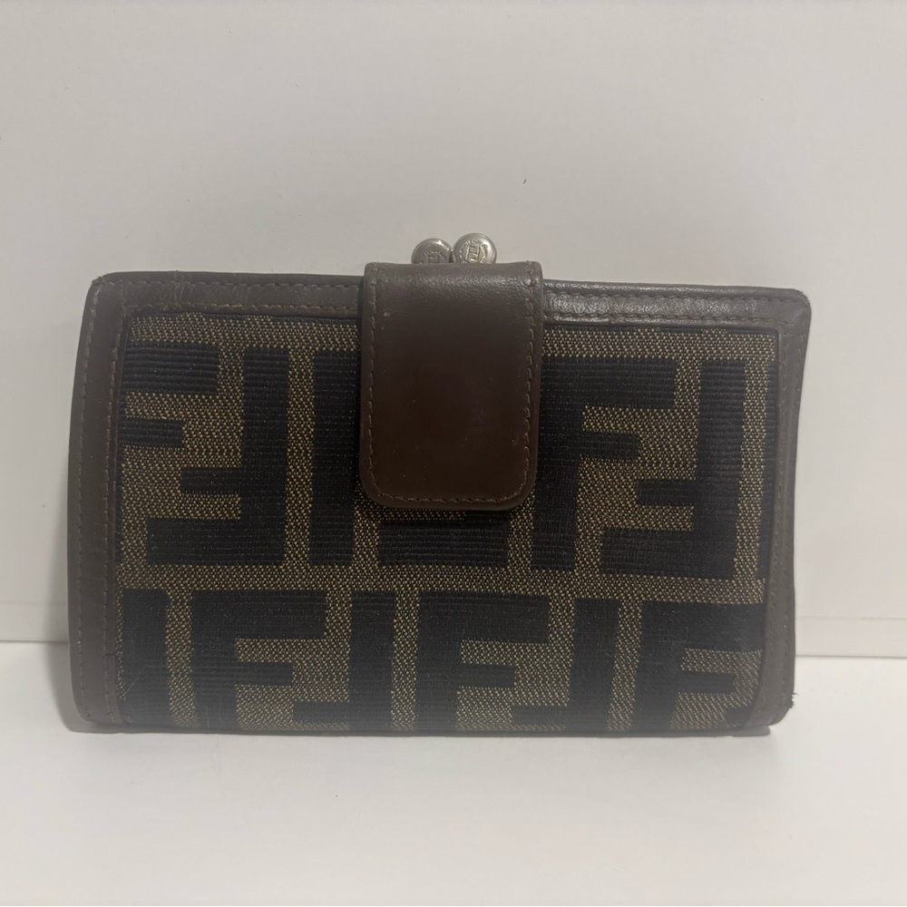 Fendi Brown and Black Monogram Wallet